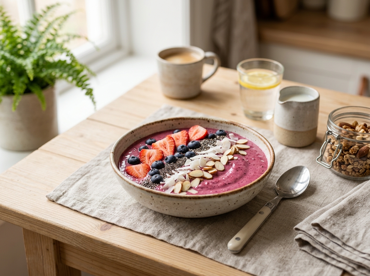 Smoothie Bowl de Frutas Vermelhas com Chia